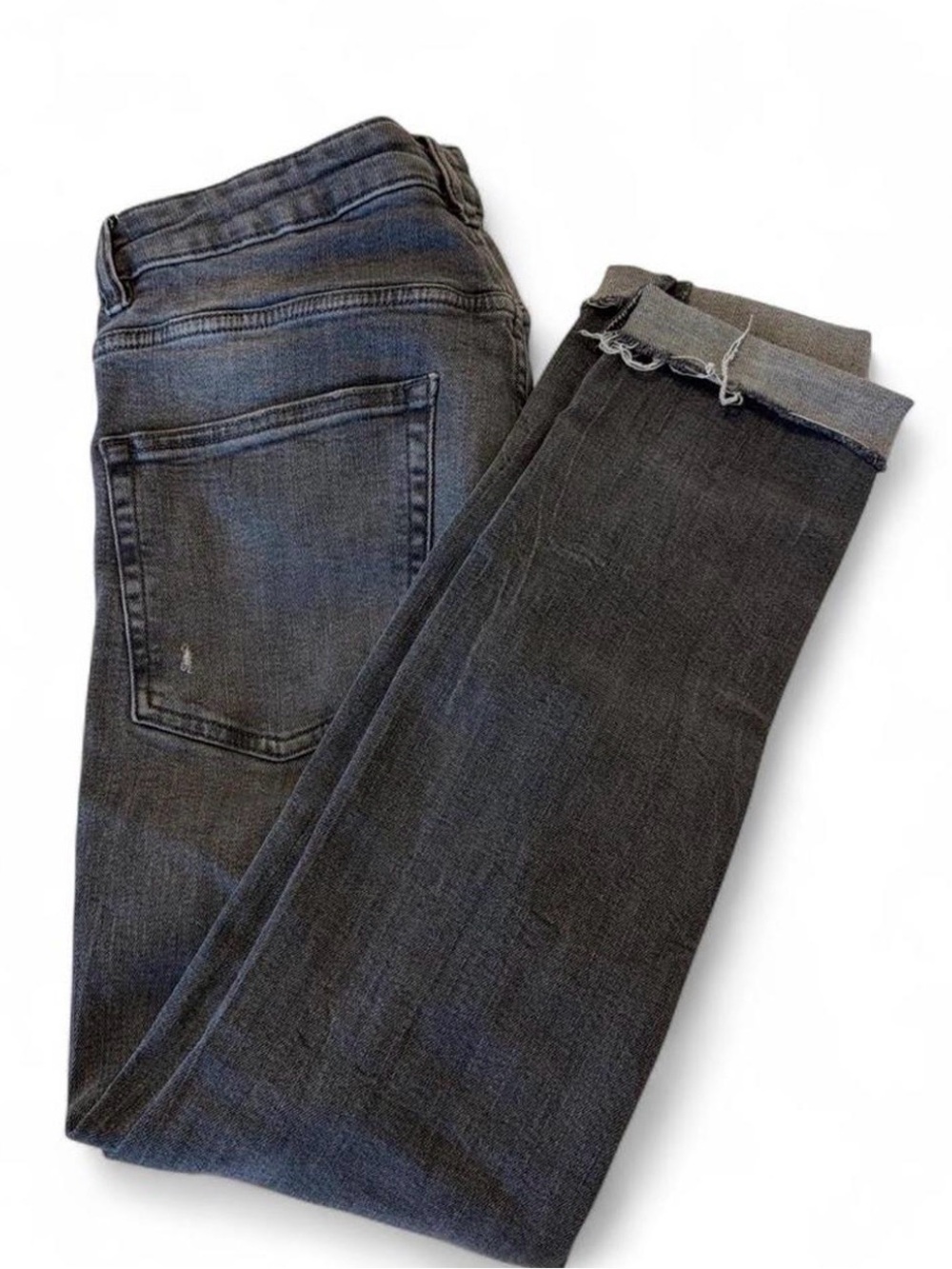 Bershka Men's Charcoal Skinny Jeans